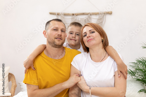 boy with parents. the concept of the family