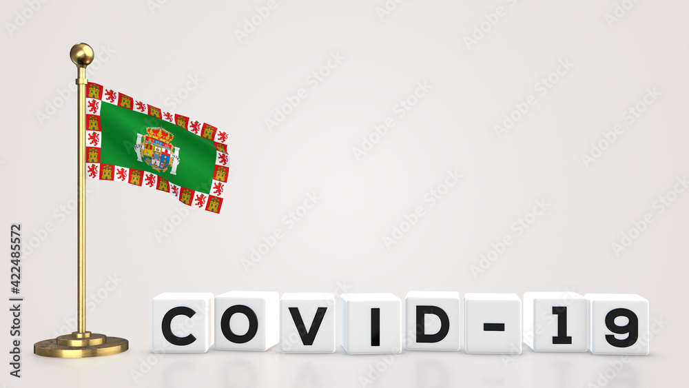 Fototapeta premium Cadiz Covid-19 3D illustration.