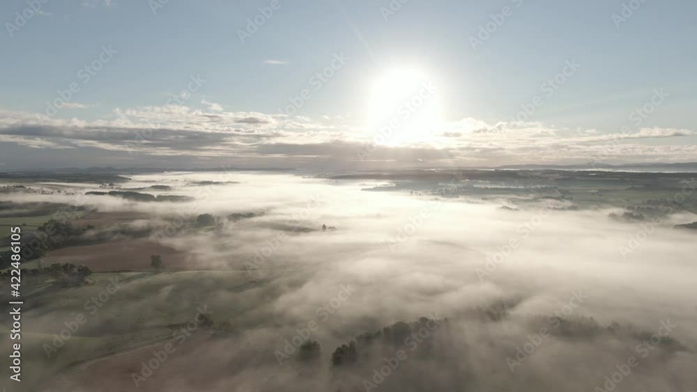Cloud inversion on a bright morning over a valley near Stirling, Scotland. Cloud inversion on a bright morning over a valley near Stirling, Scotland.