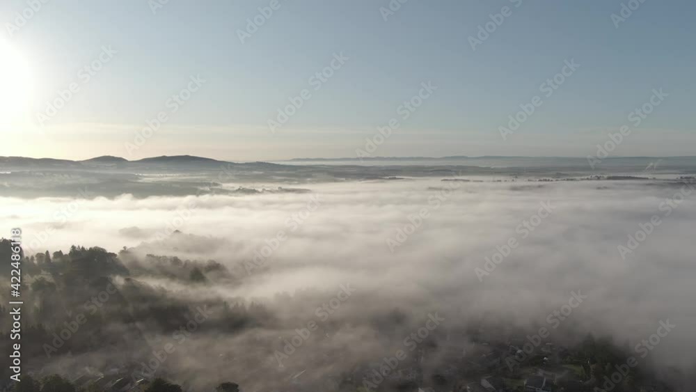 Cloud inversion on a bright morning over a valley near Stirling, Scotland. Cloud inversion on a bright morning over a valley near Stirling, Scotland.