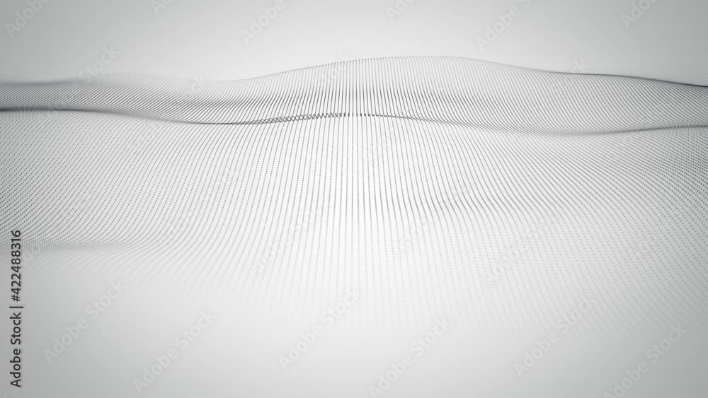 Abstract Network Mesh Waving Fx Background Loop/ 4k animation of an abstract fractal digital mesh background with blur focus seamless looping