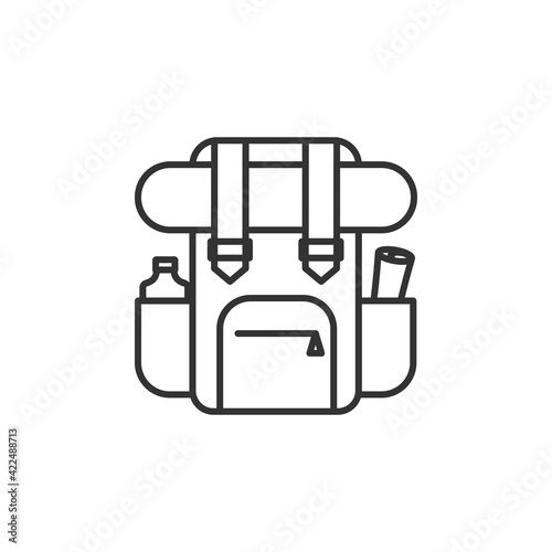 Backpack icon vector line style