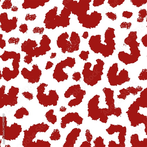 Repeatable red leopard print pattern or print