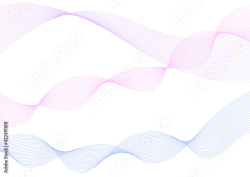 背景素材 青色系の滑らかなウェーブ イメージデザイン ベクター Background material. Blue smooth wave. image design. vector.