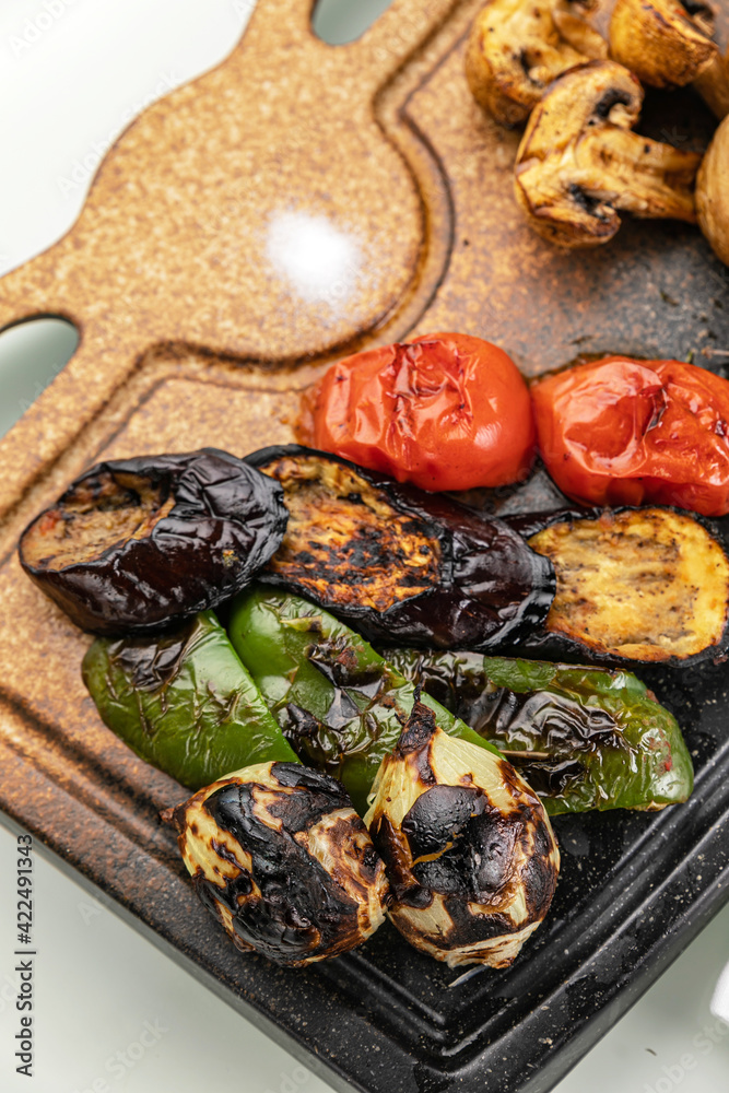 grilled vegetables on a plate
grilled vegetables on a plate