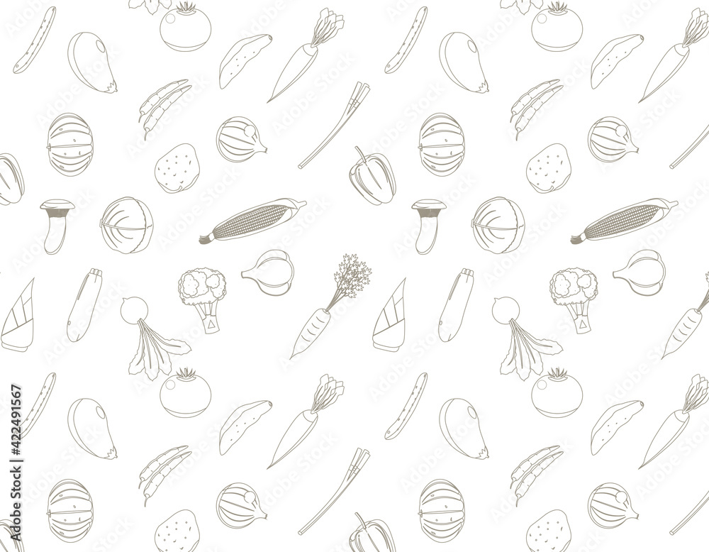 これは野菜の背景のイラストです。 これは野菜の背景のイラストです。