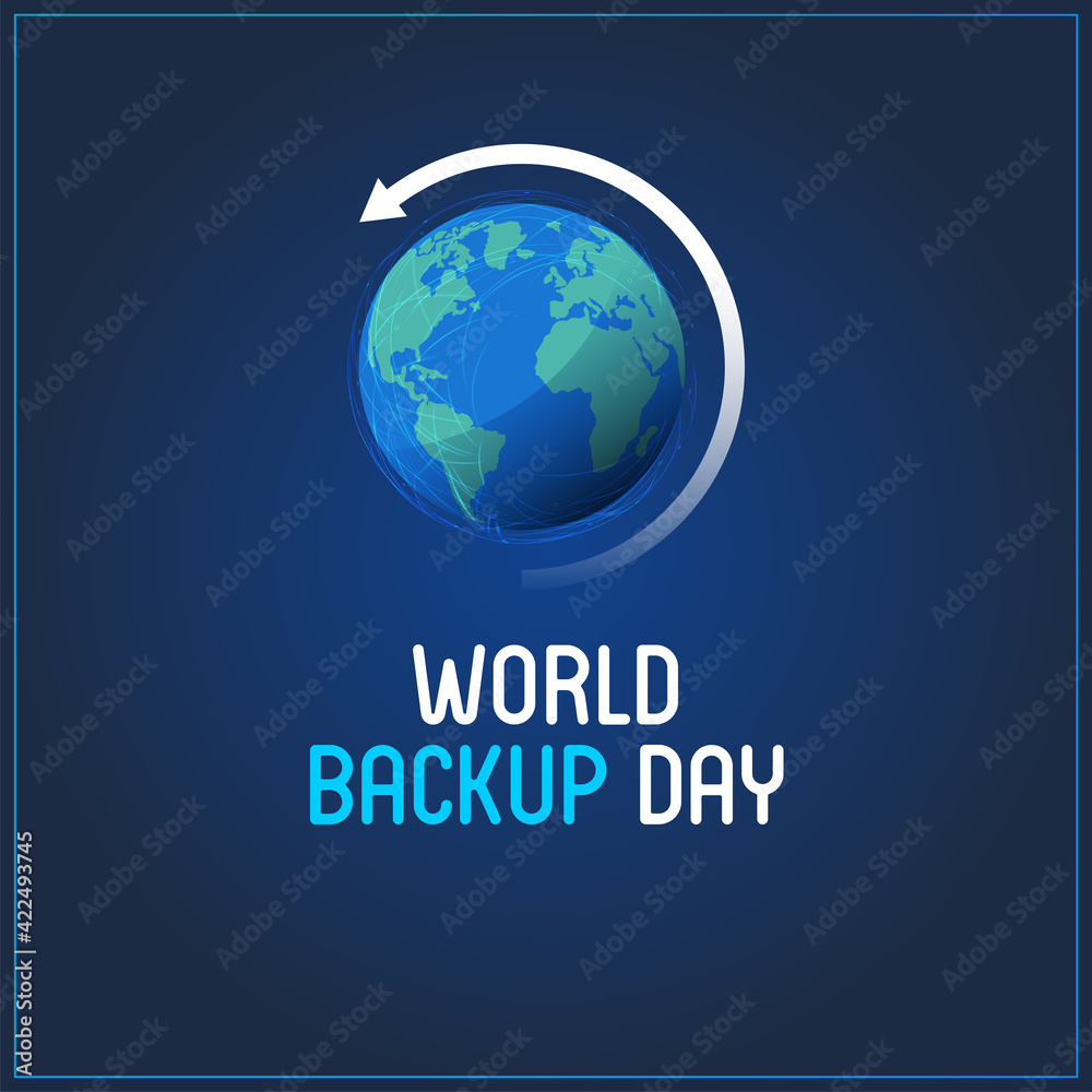 World Backup Day. blue abstract background