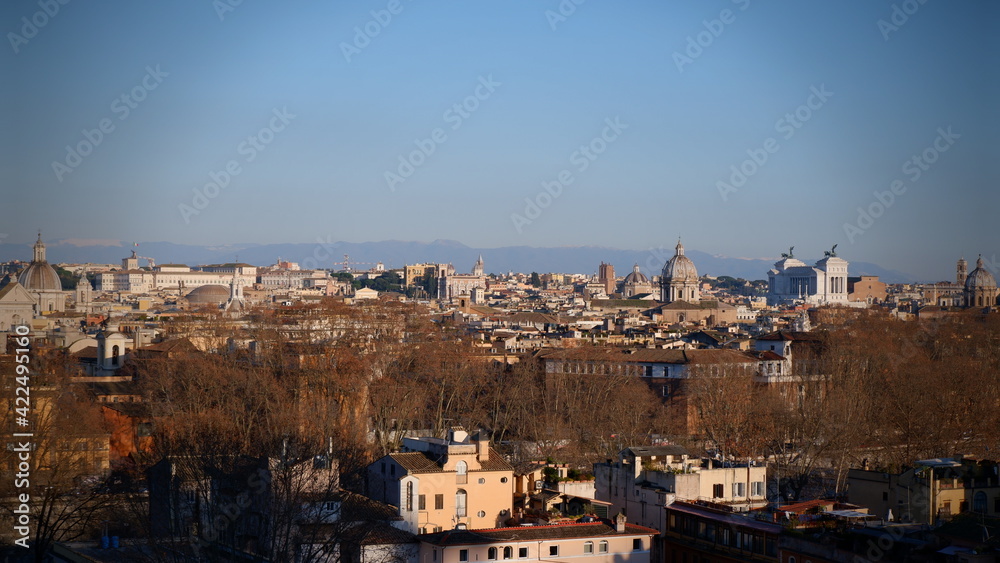 Aerial view of Vatican City at sunset