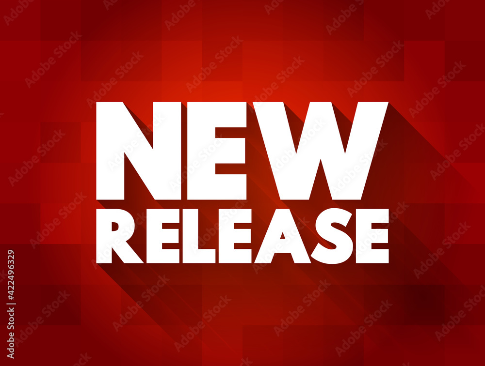 New Release text quote, concept background New Release text quote, concept background