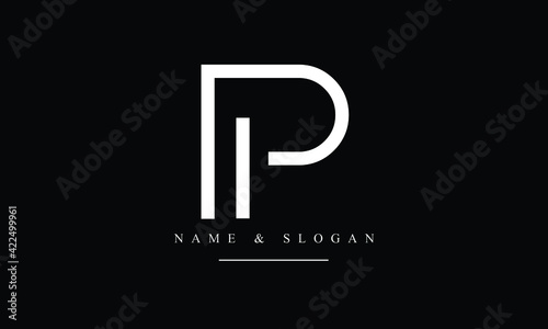 PI, IP, P, I abstract letters logo monogram