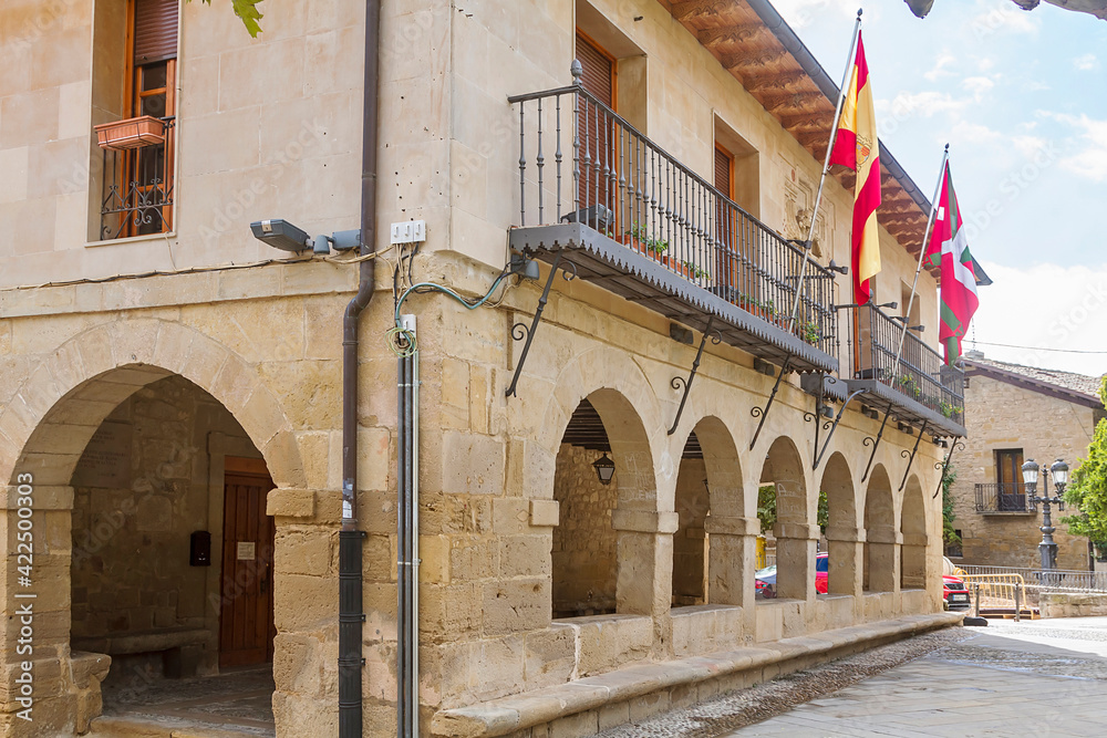 Elciego town dedicated to vituculture in Spain
