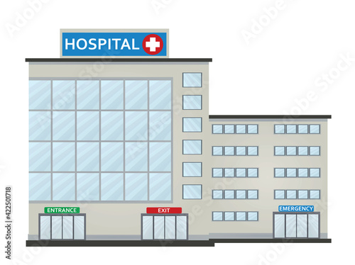 City hospital building. vector illustration 