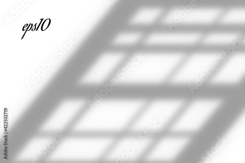 Realistic old window shadow. Multiply Overlay effect. Long shadow light on wall or floor. Mesh gradient scenes of natural lighting. Oval perforation. Natural background for design. Illustration