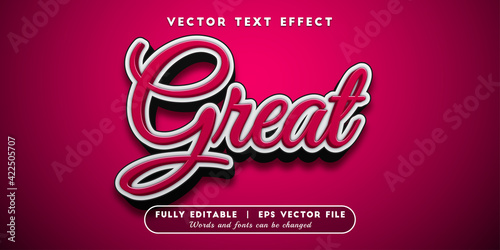 Text Effects 3D Great, Editable Text Style