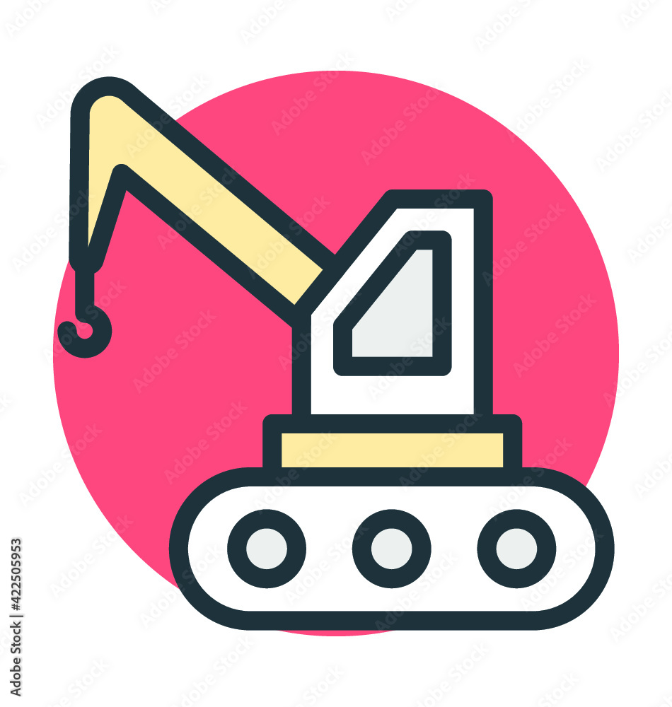 Excavator Cool Vector Icon Excavator Cool Vector Icon