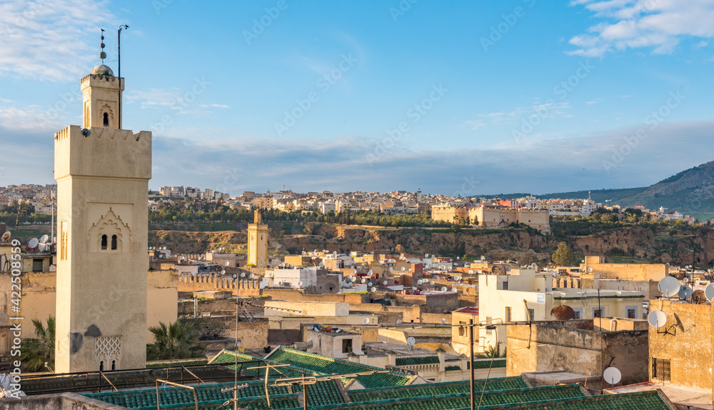 Fes, Morocco. Old town panorama