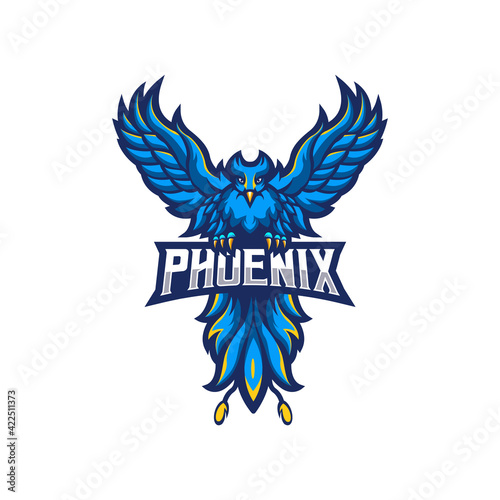 phoenix mascot logo design vector illustration