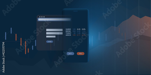 AI Powered Digital Business and Market Analysis, Stock Trading, Investment Helper Apps and Websites, Robo-Advisor Concept, Vector Design