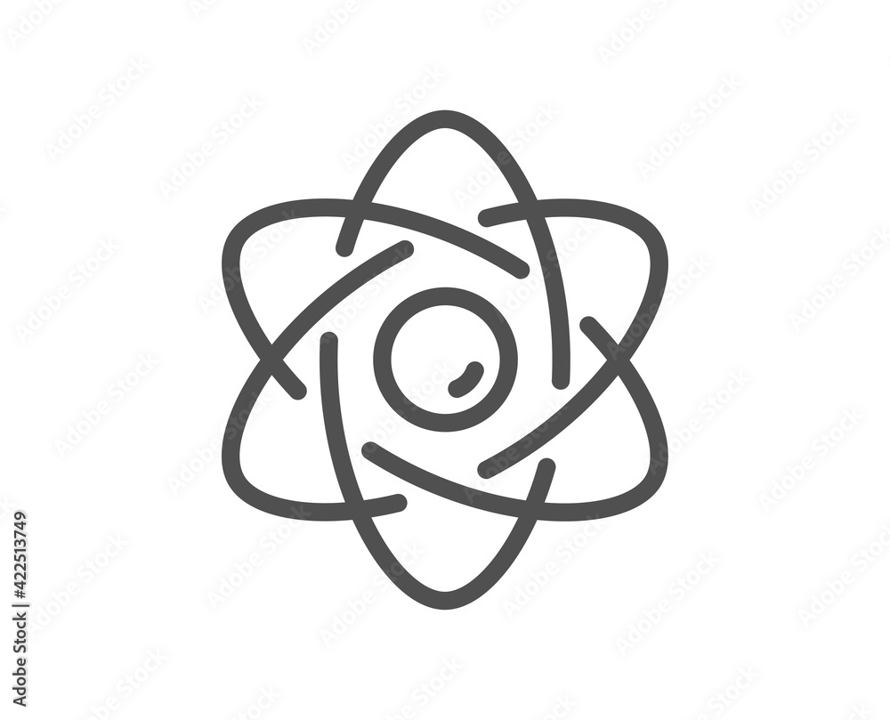 Atom core line icon. Nuclear power sign. Vector Atom core line icon. Nuclear power sign. Vector