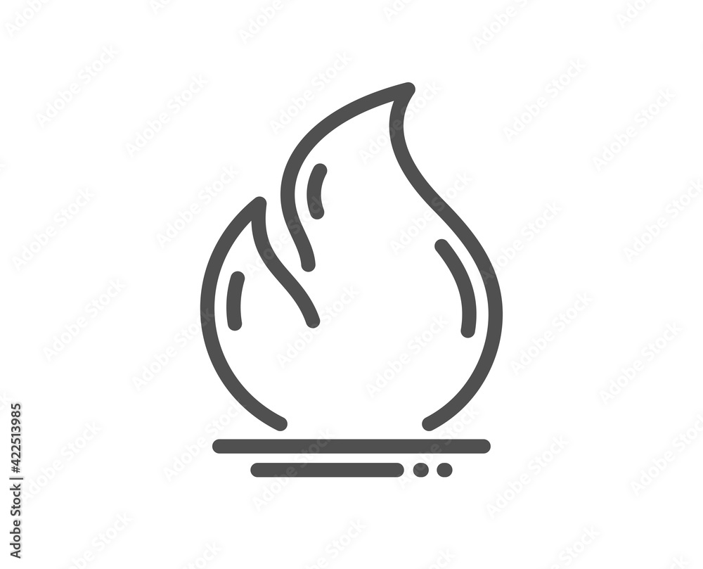 Fire energy line icon. Heating power energy sign. Vector Fire energy line icon. Heating power energy sign. Vector
