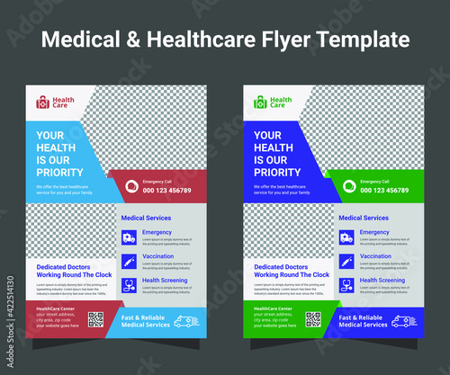 Healthcare template design, medical flyer design, Nutrition leaflet