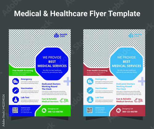 Healthcare template design, medical flyer design, Nutrition leaflet