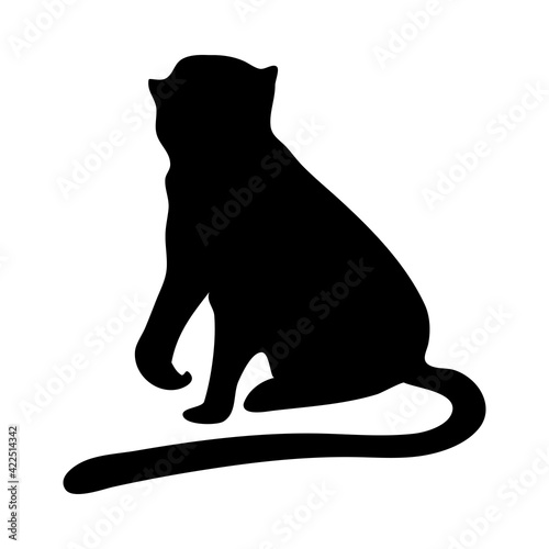 Guenon ape silhouette