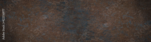Grunge rusty dark metal stone background texture banner panorama	