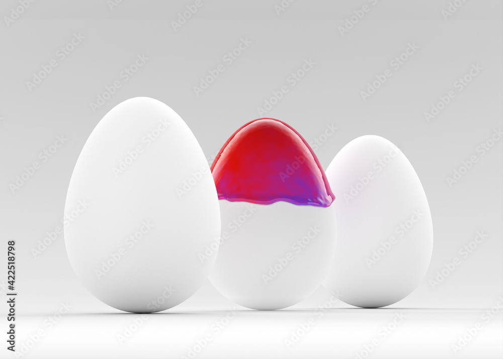 abstract colored easter egg in front of background - 3D Illustration abstract colored easter egg in front of background - 3D Illustration