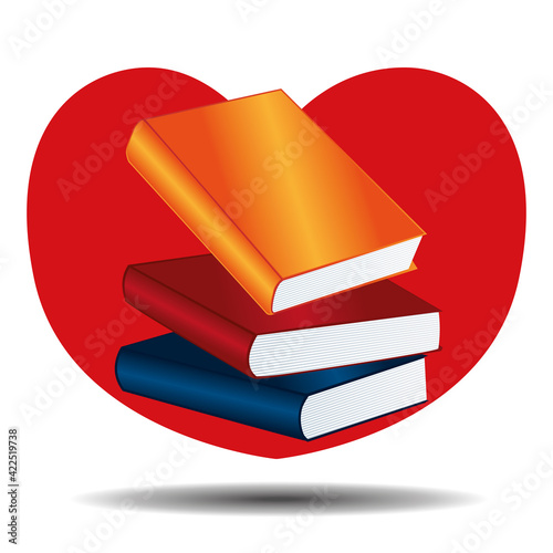 I love books. Reading or learning concept. Vector icon.