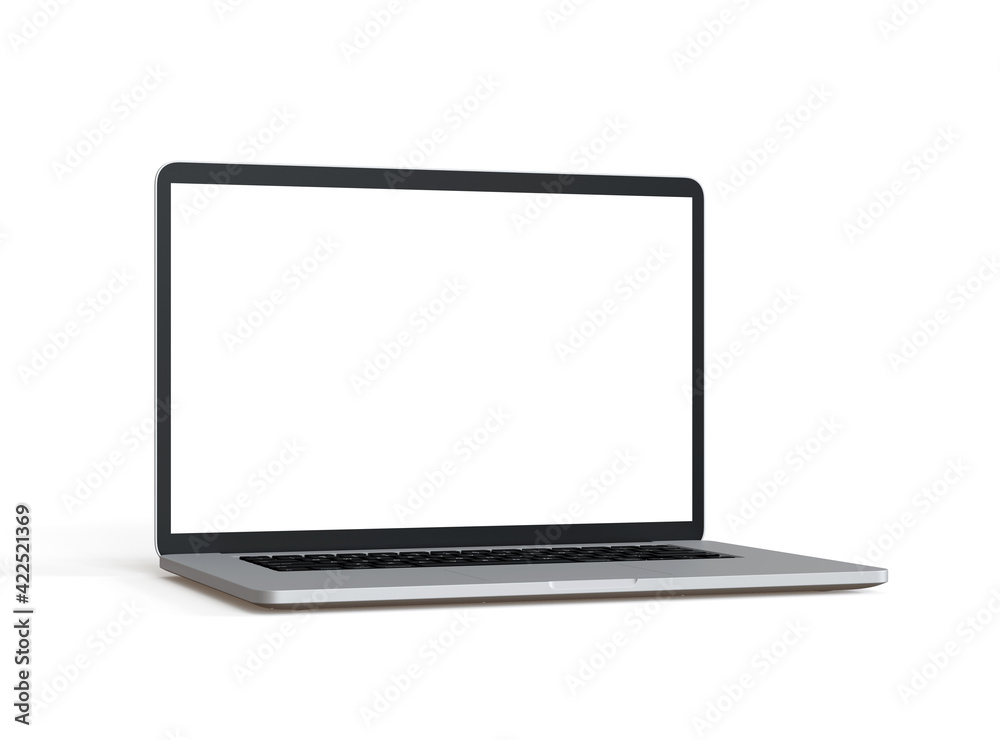Laptop isolated on a white background. 3d illustration. Laptop isolated on a white background. 3d illustration.