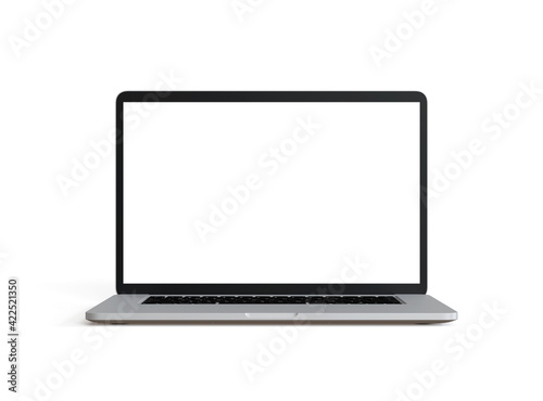 Laptop isolated on a white background. 3d illustration.