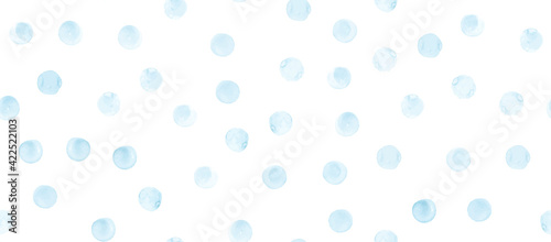 Pastel Seamless Watercolor Rounds Pattern. Abstract Polka Wallpaper. Children Geometric Dots Fabric. Fun Watercolor Rounds Pattern. Art Circles Doodle. Vector Watercolor Rounds Pattern.