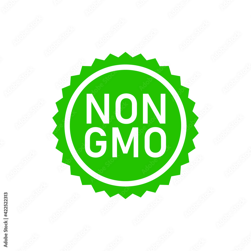 Non GMO Icon. Graphic Oval Symbol Typographic. Vector Illustration.
