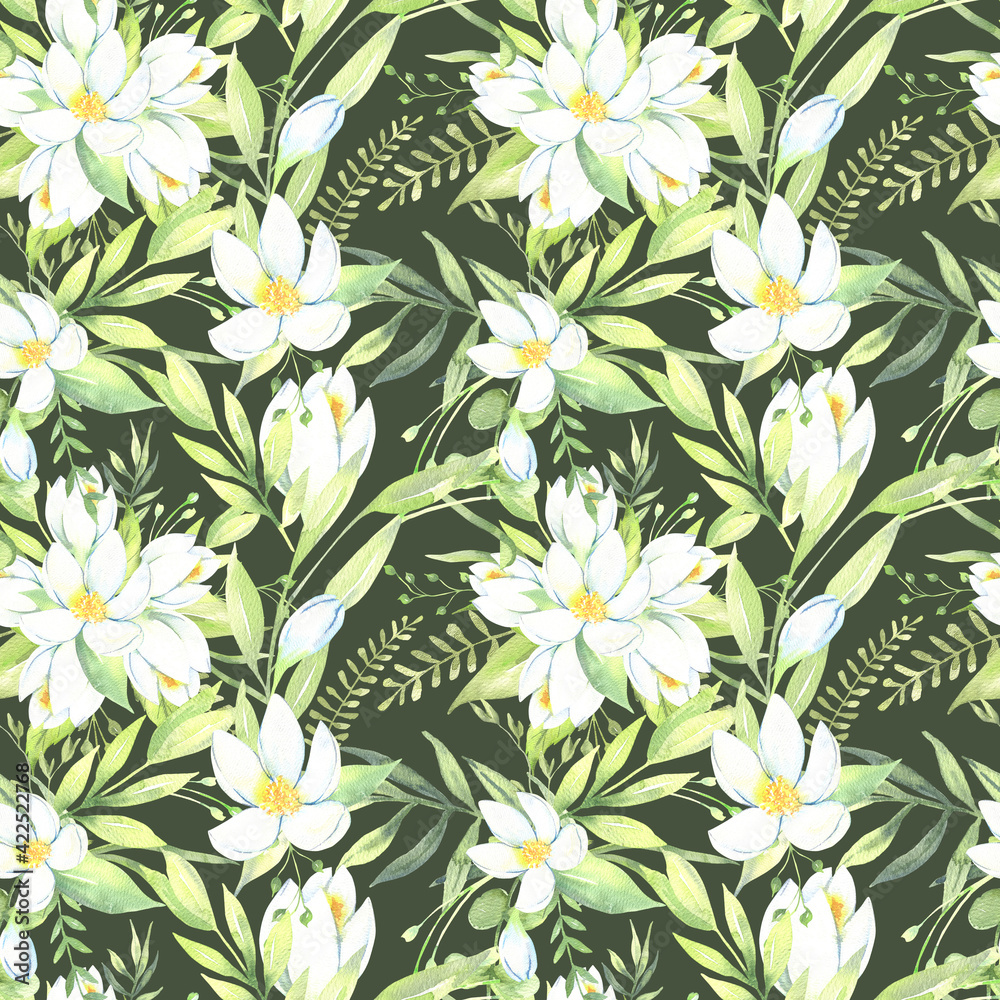 Wildflower crocuses flower pattern in a watercolor style isolated. Aquarelle wild flower for background, texture, wrapper pattern, frame or border. High quality illustration Wildflower crocuses flower pattern in a watercolor style isolated. Aquarelle wild flower for background, texture, wrapper pattern, frame or border. High quality illustration