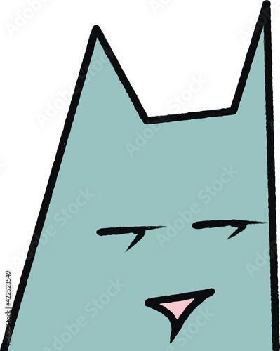 vector illustration of serious grey cat watching 