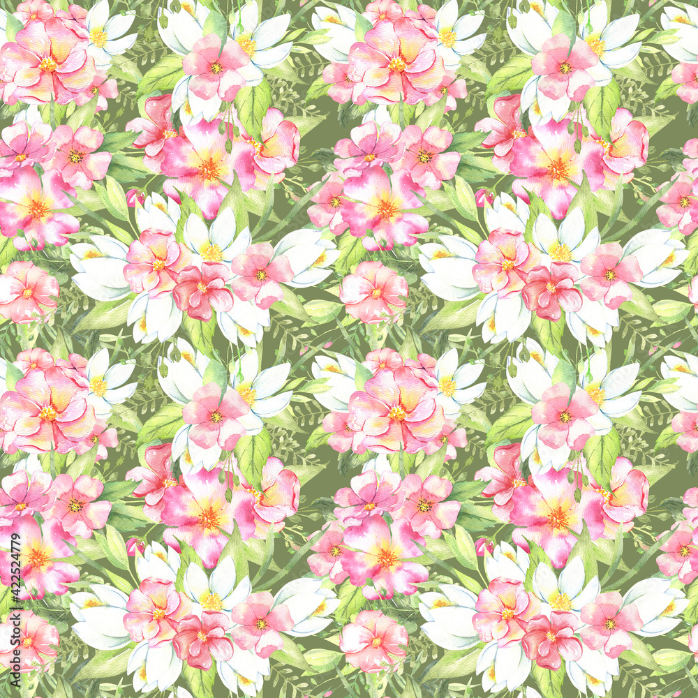Wildflower flower pattern in a watercolor style isolated. Aquarelle wild flower for background, texture, wrapper pattern, frame or border. High quality illustration Wildflower flower pattern in a watercolor style isolated. Aquarelle wild flower for background, texture, wrapper pattern, frame or border. High quality illustration