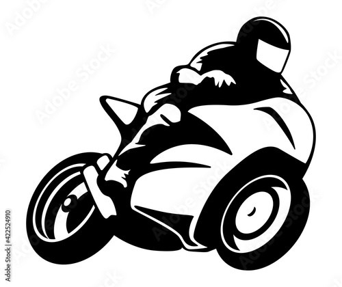 Motorcycle Rider on a Super Sport Bike Isolated Vector Illustration