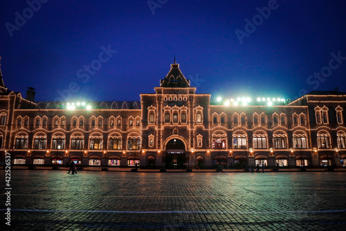  moscow, red square, photo at night
