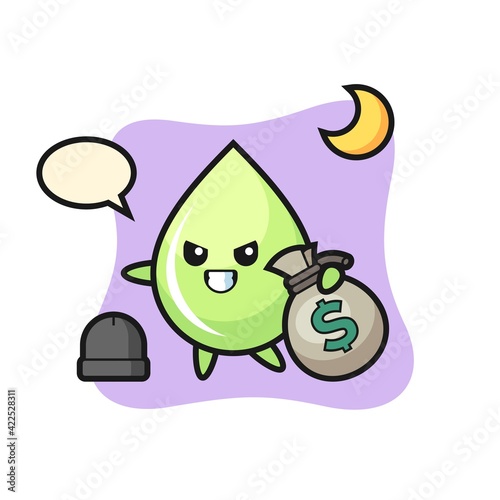 Illustration of melon juice drop cartoon is stolen the money