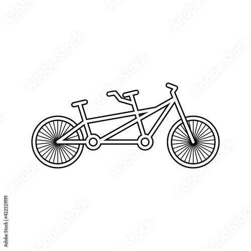 tandem bike icon. vector illustration