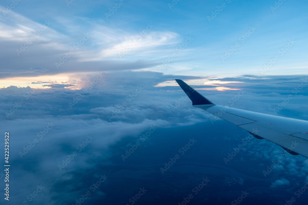 Naklejka premium View from the window of an airplane
