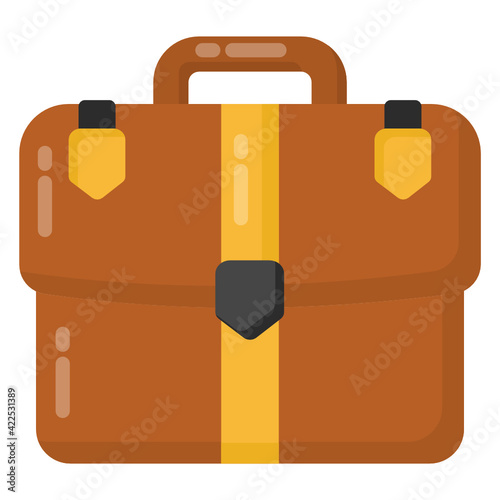 
Briefcase in flat trendy and editable vector design 

