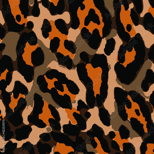 Abstract animal skin leopard seamless pattern design.