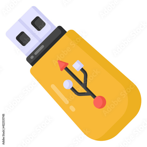 
Universal serial bus editable flat vector design, data storage drive 

 photo