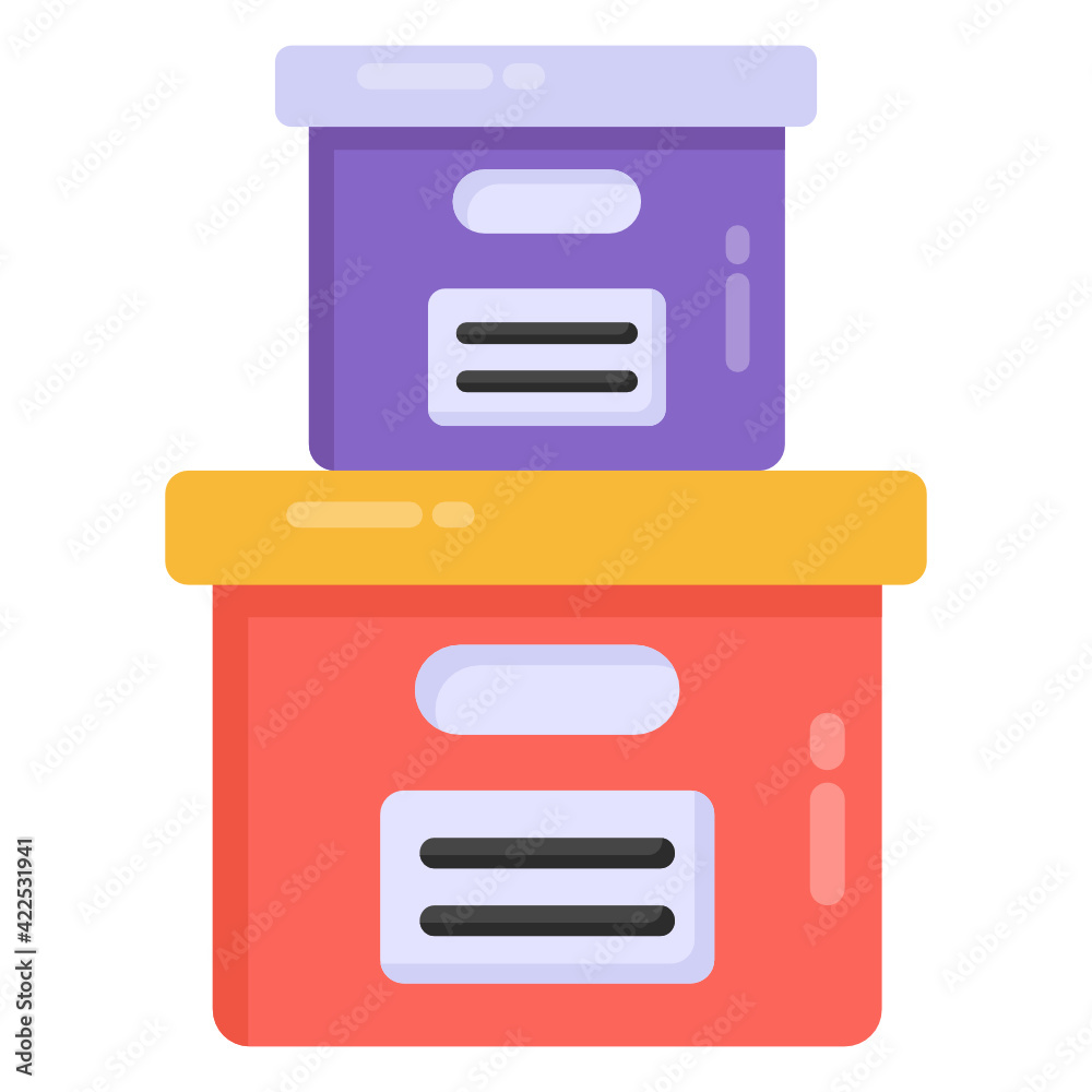 Archive boxes in flat trendy style icon
Archive boxes in flat trendy style icon
