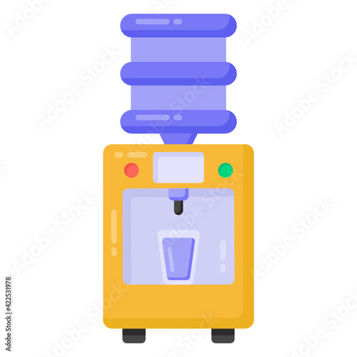 
Water dispenser flat trendy icon 

