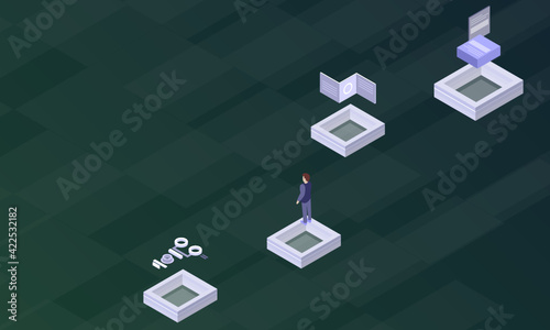Boosterism concept on abstract design