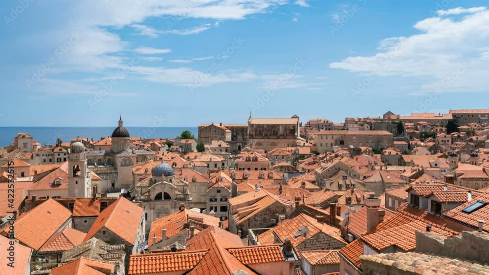 time lapse video of pedestrian people through Dubrovnik old town a city in southern croatia one of the most prominent tourist destinations in the Mediterranean Sea