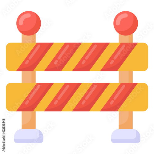 
Barricade in flat trendy icon, editable vector

